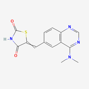 molecular formula C14H12N4O2S B8554329 5-{[4-(Dimethylamino)quinazolin-6-yl]methylidene}-1,3-thiazolidine-2,4-dione CAS No. 648449-84-7
