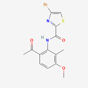 molecular formula C14H13BrN2O3S B8554330 N-(6-acetyl-3-methoxy-2-methylphenyl)-4-bromo-1,3-thiazole-2-carboxamide CAS No. 1180496-09-6