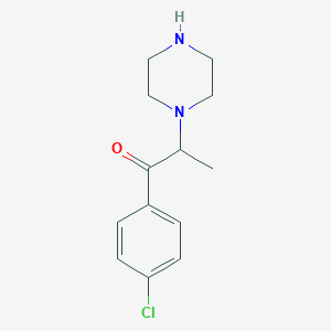 molecular formula C13H17ClN2O B8554347 4'-Chloro-2(piperazin-1-yl)propiophenone 