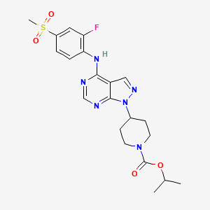 4-[4-(2-Fluoro-4-methanesulfonyl-phenylamino)-pyrazolo[3,4-d]pyrimidin-1-yl]-piperidine-1-carboxylic acid isopropyl ester
