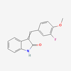molecular formula C16H12FNO2 B8554369 3-(3-Fluoro-4-methoxybenzylidene)-1,3-dihydroindole-2-one 