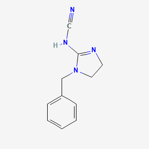 molecular formula C11H12N4 B8554390 N-(1-benzylimidazolidin-2-ylidene)cyanamide 