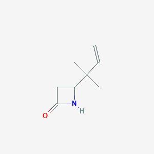 molecular formula C8H13NO B8554413 4-(1,1-Dimethyl-prop-2-enyl)-azetidin-2-one 