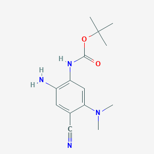 molecular formula C14H20N4O2 B8554535 (2-Amino-4-cyano-5-dimethylamino-phenyl)-carbamic acid tert-butyl ester 