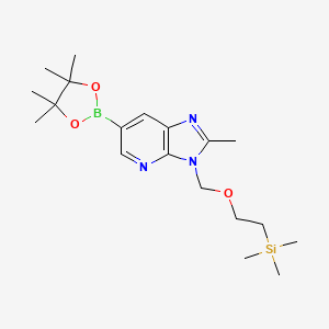 molecular formula C19H32BN3O3Si B8554680 trimethyl-[2-[[2-methyl-6-(4,4,5,5-tetramethyl-1,3,2-dioxaborolan-2-yl)imidazo[4,5-b]pyridin-3-yl]methoxy]ethyl]silane 