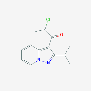 molecular formula C13H15ClN2O B8554944 2-Chloro-1-[2-(1-methylethyl)pyrazolo[1,5-a]pyridin-3-yl]-1-propanone 