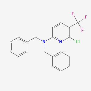 molecular formula C20H16ClF3N2 B8555143 N,N-dibenzyl-6-chloro-5-(trifluoromethyl)pyridin-2-amine CAS No. 405160-55-6