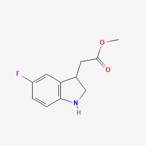 molecular formula C11H12FNO2 B8555210 methyl (5-fluoro-2,3-dihydro-1H-indol-3-yl)-acetate 