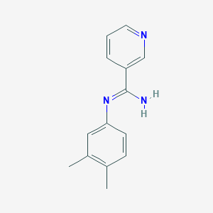 molecular formula C14H15N3 B8555381 N-(3,4-Dimethylphenyl)pyridine-3-carboximidamide 
