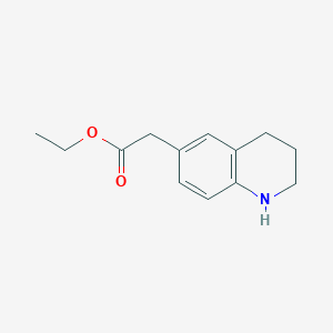 molecular formula C13H17NO2 B8555401 ethyl 2-(1,2,3,4-tetrahydroquinolin-6-yl)acetate 