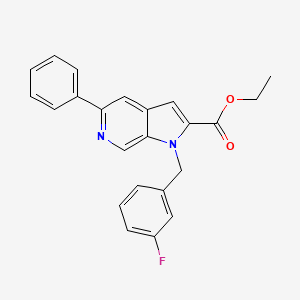 1h-Pyrrolo[2,3-c]pyridine-2-carboxylic acid,1-[(3-fluorophenyl)methyl]-5-phenyl-,ethyl ester
