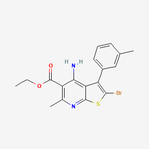 Ethyl 4-amino-2-bromo-6-methyl-3-(3-methylphenyl)thieno[2,3-b]pyridine-5-carboxylate