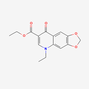 molecular formula C15H15NO5 B8555688 5-Ethyl-8-oxo-5,8-dihydro-1,3-dioxolo[4,5-g]quinoline-7-carboxylic acid ethyl ester 