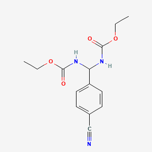 molecular formula C14H17N3O4 B8555738 Diethyl (4-cyanophenyl)methylenedicarbamate 