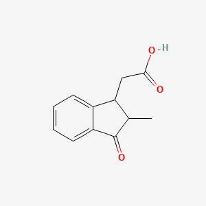molecular formula C12H12O3 B8555759 2-Methyl-1-oxo-3-indane Acetic Acid 
