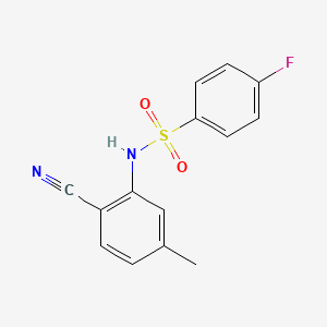 molecular formula C14H11FN2O2S B8555840 N-(2-cyano-5-methylphenyl)-4-fluorobenzenesulfonamide 