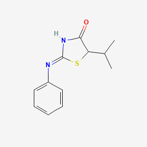 molecular formula C12H14N2OS B8555916 2-Anilino-5-isopropyl-thiazol-4-one 