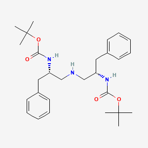 molecular formula C28H41N3O4 B8555940 Di-tert-butyl ((2R,2'S)-azanediylbis(1-phenylpropane-3,2-diyl))dicarbamate 
