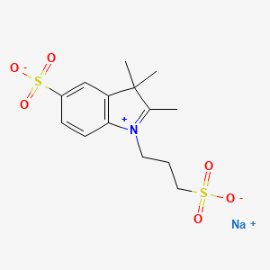 molecular formula C14H18NNaO6S2 B8555957 sodium 2,3,3-trimethyl-1-(3-sulfonatopropyl)-3H-indol-1-ium-5-sulfonate 