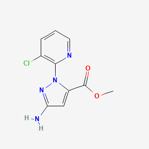 molecular formula C10H9ClN4O2 B8556082 methyl 3-amino-1-(3-chloropyridin-2-yl)-1H-pyrazole-5-carboxylate 