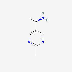 molecular formula C7H11N3 B8556119 1-(2-Methylpyrimidin-5-yl)ethanamine 