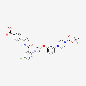 molecular formula C35H40ClN5O6 B8556486 tert-butyl 4-[3-[1-[5-chloro-3-[[1-(4-methoxycarbonylphenyl)cyclopropyl]carbamoyl]pyridin-2-yl]azetidin-3-yl]oxyphenyl]piperazine-1-carboxylate 