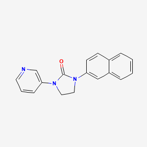 molecular formula C18H15N3O B8556553 1-Naphthalen-2-yl-3-pyridin-3-ylimidazolidin-2-one 