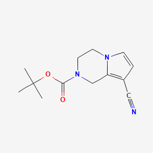 molecular formula C13H17N3O2 B8556668 tert-butyl 8-cyano-3,4-dihydro-1H-pyrrolo[1,2-a]pyrazine-2-carboxylate 