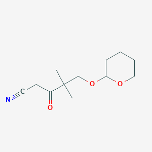 molecular formula C12H19NO3 B8556687 4,4-Dimethyl-3-oxo-5-(tetrahydro-pyran-2-yloxy)-pentanenitrile 