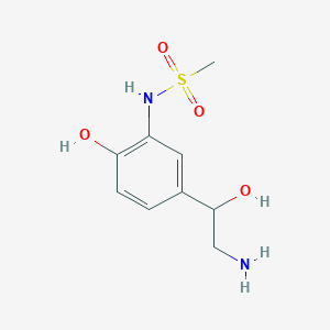 molecular formula C9H14N2O4S B8556889 N-[5-(2-amino-1-hydroxyethyl)-2-hydroxyphenyl]methanesulphonamide CAS No. 13698-56-1