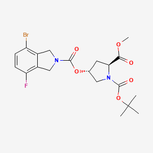 molecular formula C20H24BrFN2O6 B8556985 1-(tert-Butyl) 2-methyl (2S,4R)-4-((4-bromo-7-fluoroisoindoline-2-carbonyl)oxy)pyrrolidine-1,2-dicarboxylate 