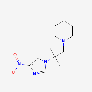 molecular formula C12H20N4O2 B8556989 1-[2-Methyl-2-(4-nitro-imidazol-1-yl)-propyl]-piperidine CAS No. 865774-17-0