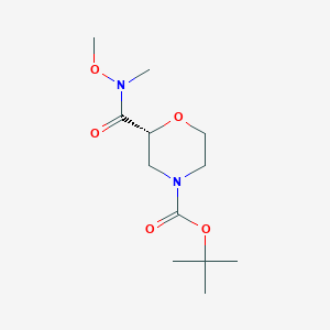 molecular formula C12H22N2O5 B8557043 tert-butyl (2R)-2-{[methoxy(methyl)amino]carbonyl}-4-morpholinecarboxylate 