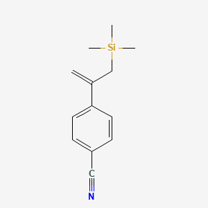 molecular formula C13H17NSi B8557167 Benzonitrile, 4-[1-[(trimethylsilyl)methyl]ethenyl]- CAS No. 199595-30-7
