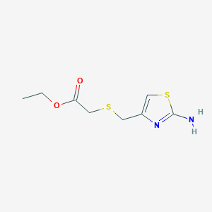 molecular formula C8H12N2O2S2 B8557381 Ethyl 2-(((2-aminothiazol-4-yl)methyl)thio)acetate 