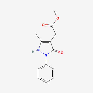 molecular formula C13H14N2O3 B8557399 methyl 2-(5-hydroxy-3-methyl-1-phenyl-1H-pyrazol-4-yl)acetate 