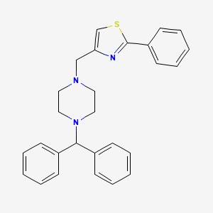 molecular formula C27H27N3S B8557448 4-(4-Benzhydrylpiperazin-1-ylmethyl)-2-phenylthiazole 