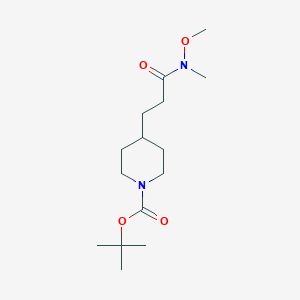 molecular formula C15H28N2O4 B8557668 tert-butyl 4-[3-[methoxy(methyl)amino]-3-oxopropyl]piperidine-1-carboxylate 