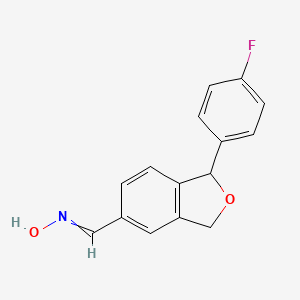 molecular formula C15H12FNO2 B8557673 N-{[1-(4-Fluorophenyl)-1,3-dihydro-2-benzofuran-5-yl]methylidene}hydroxylamine CAS No. 335612-73-2