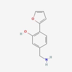 molecular formula C11H11NO2 B8557686 5-Aminomethyl-2-furan-2-yl-phenol 