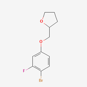 B8557728 2-[(4-Bromo-3-fluorophenoxy)methyl]tetrahydrofuran CAS No. 1239611-35-8