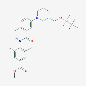 molecular formula C30H44N2O4Si B8557853 methyl 4-[[5-[3-[[tert-butyl(dimethyl)silyl]oxymethyl]piperidin-1-yl]-2-methylbenzoyl]amino]-3,5-dimethylbenzoate 