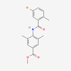 molecular formula C18H18BrNO3 B8557913 methyl 4-[(5-bromo-2-methylbenzoyl)amino]-3,5-dimethylbenzoate 