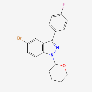 molecular formula C18H16BrFN2O B8558096 1h-Indazole,5-bromo-3-(4-fluorophenyl)-1-(tetrahydro-2h-pyran-2-yl)- 