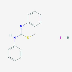 molecular formula C14H15IN2S B8558379 methyl N,N'-diphenylcarbamimidothioate hydroiodide 
