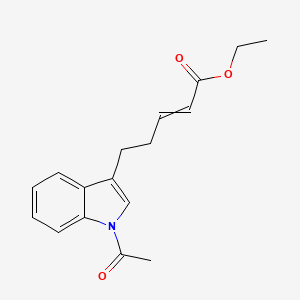 molecular formula C17H19NO3 B8558425 Ethyl 5-(1-acetyl-1H-indol-3-yl)pent-2-enoate CAS No. 142639-01-8