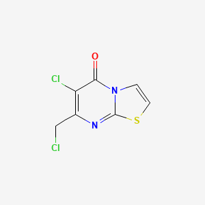 molecular formula C7H4Cl2N2OS B8558930 6-Chloro-7-(chloromethyl)-5H-[1,3]thiazolo[3,2-a]pyrimidin-5-one CAS No. 87779-37-1