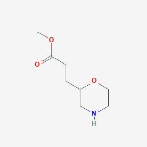 molecular formula C8H15NO3 B8559165 Methyl 3-(morpholin-2-yl)propanoate 