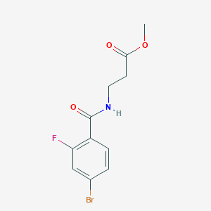 molecular formula C11H11BrFNO3 B8559285 Methyl 3-(4-bromo-2-fluorobenzamido)propanoate 