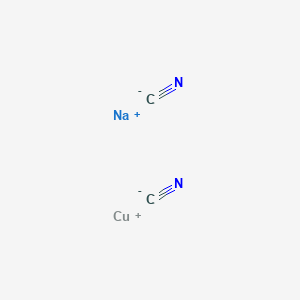 molecular formula C2CuN2Na2 B085594 sodium;copper(1+);dicyanide CAS No. 13715-19-0
